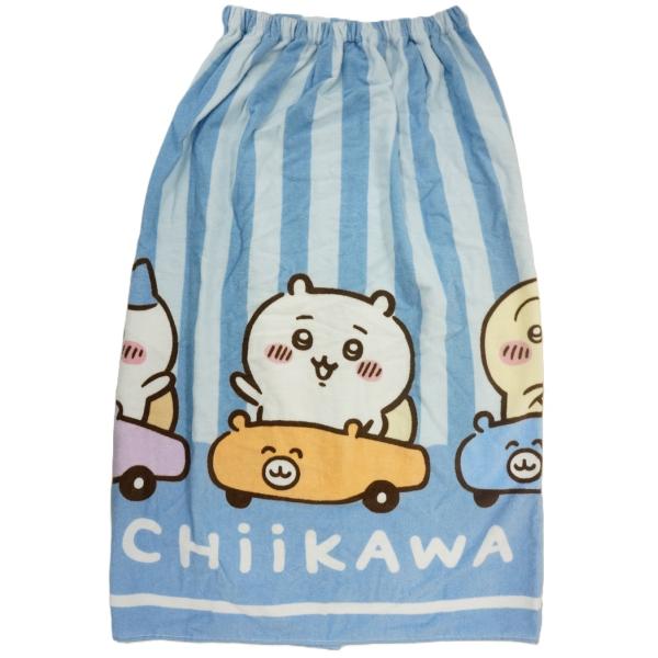 丸眞 制菌＆紫外線遮蔽加工巻きタオル80cm丈 ちいかわ アニメちいかわサマーストライプ柄
