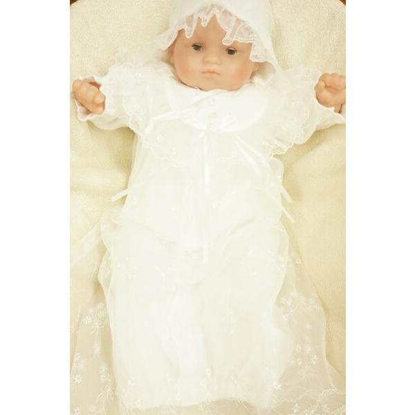 　〜*〜*〜*Ceremony dress*〜*〜*〜★上品な小花とブーケ刺繍柄のチュールは、取り外し可能です。（ノースリーブ）★胸元のフリルは大き目なので、赤ちゃんのお顔が　よりいっそう華やかになります。★コート丈は、約51cm★スムース...