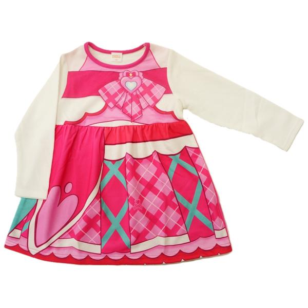 女の子に人気！プリキュアシリーズキミとアイドルプリキュア♪変身ワンピースを着てキュアアイドルになりきっちゃおうYou and Idol Precureキミと歌う、ハートのキラキラ!笑顔ニッコリ、キュアアイドル★秋から春まで着れる裏毛素材の可...