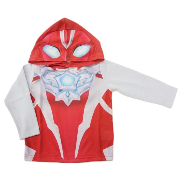 BANDAI ウルトラマンオメガ変身パーカー長袖ULTRAMAN OMEGA ER8906(フード付きトレーナー)裏毛素材(100-130cm)