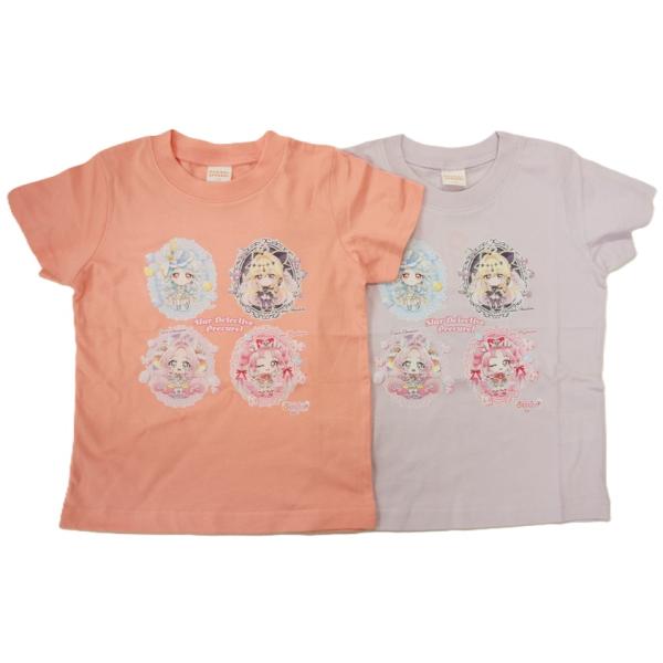 【2026年夏物】BANDAI名探偵プリキュア2頭身キャラ(デフォルメ柄2×2配列)半袖TシャツTG8816綿100%