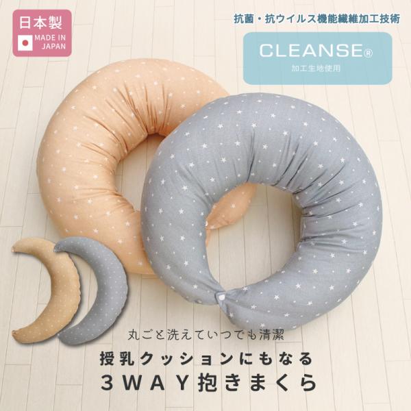 産前から産後まで、妊婦さんを長くサポート。通常の抱きまくらやクッションとしても大活躍！丸ごと洗いＯＫなので、お手入れもらくらく♪カバーには肌触り抜群の綿100%ダブルガーゼ生地を使用。クレンゼ加工生地のため、特定のウイルスや菌にも効果を発揮...