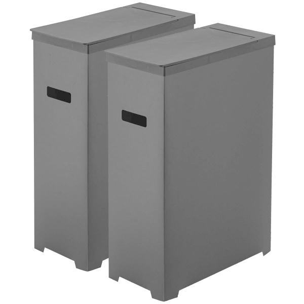 山崎実業 tower スリム蓋付きゴミ箱 2個組 (ゴミ箱(ごみ箱
