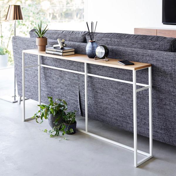 ・ブランド：YAMAZAKI（山崎実業）/日本・ジャンル：コンソールテーブル・主な素材：スチール 粉体塗装/天然木化粧繊維板 ラッカー塗装（天板）・生産国：中国・サイズ：約W1260xD205xH650mm（本体）/約W1230xD185x...