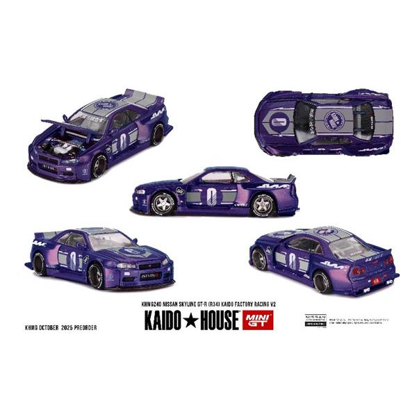 MINI GT 1/64 Nissanスカイライン GT-R R34 kaido MINI GT 1/64 Nissan スカイライン GT-R R34 Kaido Works (V2 エアロ