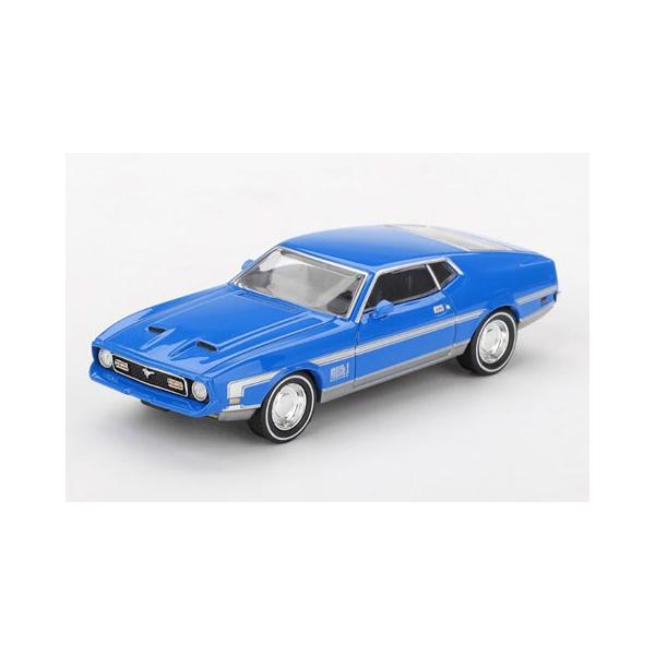 MINI-GT 1/64 フォード マスタング マッハ1 1971 グラバーブルー(左