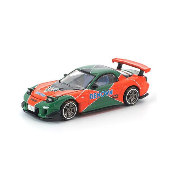 POP RACE 1/64 マツダ RX-7 RE雨宮 オレンジ/グリーン (PR640406