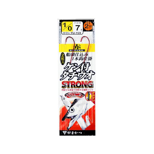 がまかつ    TU159 ケン付タチウオ ストロング 1本仕掛 赤