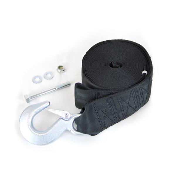 商品名 ウインチストラップ　16ｆｔトレーラーウインチのフック付きウインチベルトです。ウインチベルトは定期的な交換をおすすめします。重さ500kg位までのスモールボートにお使いください。【サイズ】・ベルト幅: 2インチ（約5cm）・ベルト長...