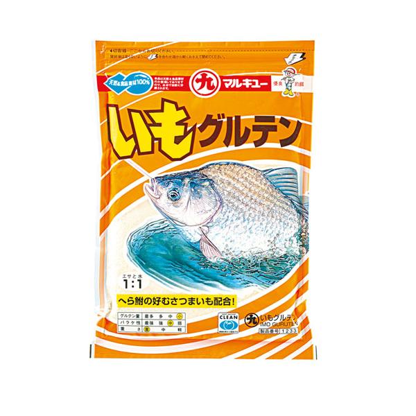 ECOGEAR MARUKYU/エコギア　マルキュー 　いもグルテン■内容量：250gへら鮒の好むサツマイモを配合したグルテンエサです。重さがあるのでウキがしっかりとなじむうえに、へら鮒のウワズリを抑えます。野釣り、管理釣り場、釣り堀での底...