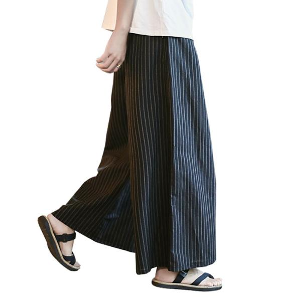 Y's リネン ガウチョ ワイド パンツ 黒 日本製 so-1606-04_1.jpg