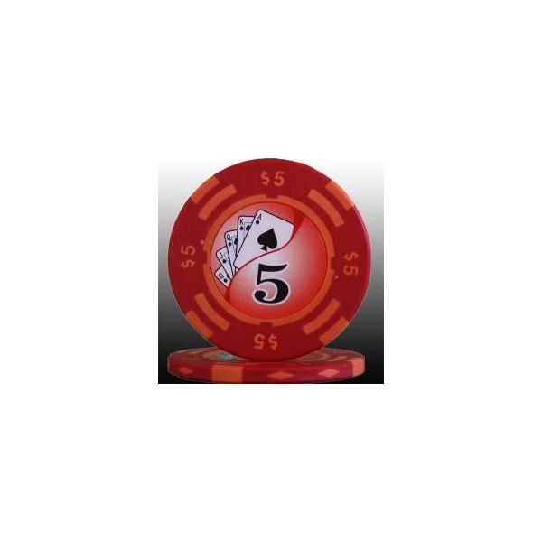フォースポット　ポーカーチップ（ 5 ＄）１枚売り　−カジノ、ポーカー用