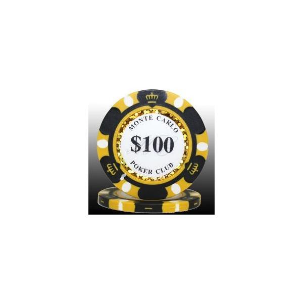 モンテカルロ ポーカーチップ（100）黒 ２５枚セット　- カジノ、ポーカー用