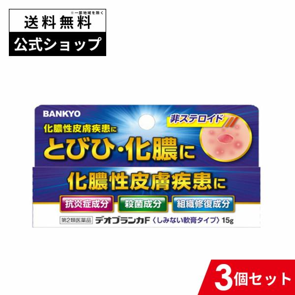 デオブランカF 3個セット 第2類医薬品 化膿 皮膚炎用 薬 子ども 皮膚炎 とびひ 市販 薬 軟膏 炎症 塗り薬 日焼け