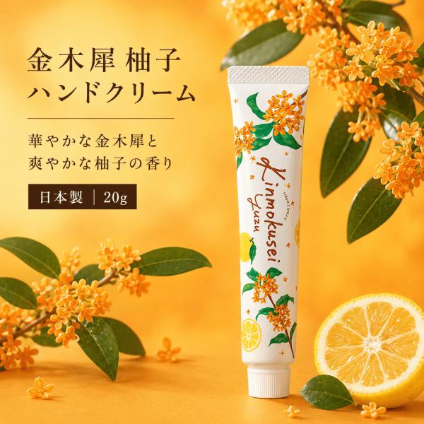 金木犀柚子 ハンドクリーム ミニ 20g キンモクセイと柚子の香り 日本製 保湿
