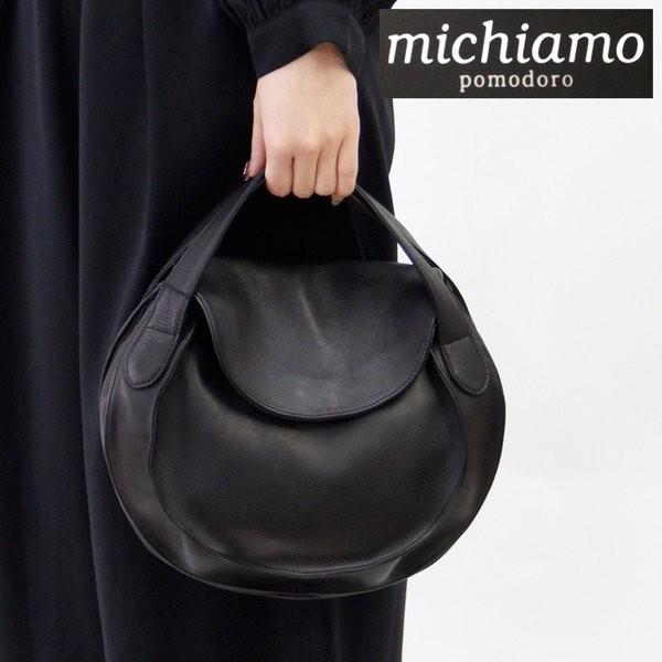 極美品】michiamo ミキアモ キップソフト ハンドバッグ 本革シボレザー