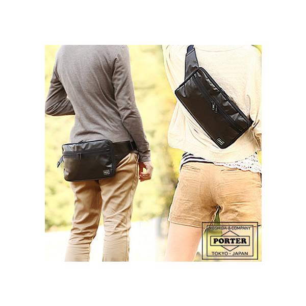 PORTER 黒 本革ウエストバッグ ポーター PORTER ポーター タクティカル ウエストバッグ 654ー07075