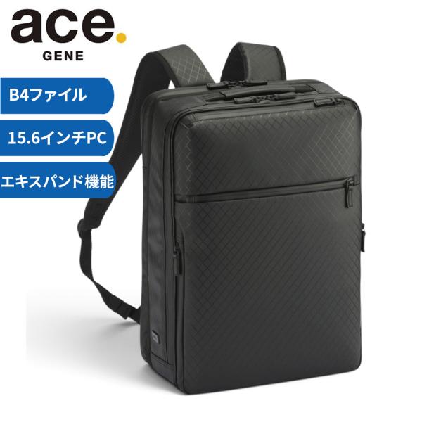 エースジーン ガジェタブルRB リュックサック ビジネス メンズ ace.GENE 2気室 エキスパンダブル B4 15.6インチPC収納 20384 撥水 ビジネス 通勤 出張 正規品