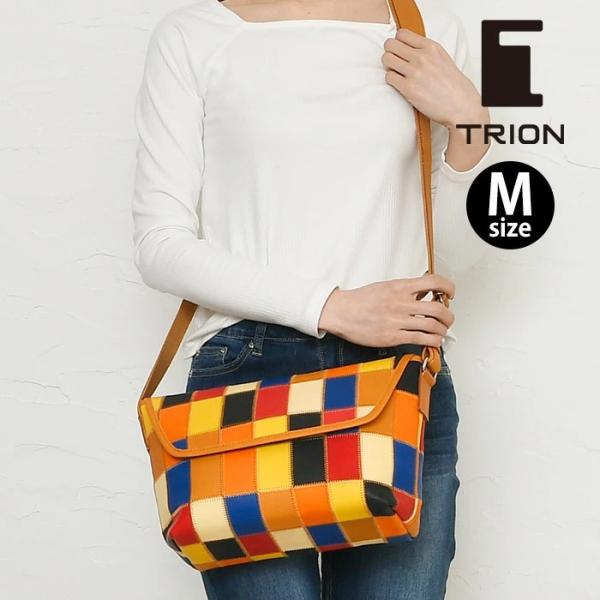 TRION（トライオン） メンズ ショルダーバッグ A4対応 パネルレザー