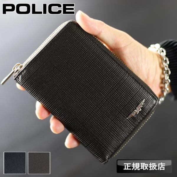 ポリス 財布 二つ折り メンズ POLICE さいふ ミドルウォレット セミ長財布 ラウンドファスナー 札入れ 折財布 牛革 本革 正規品 革小物 ブランド PA-70902