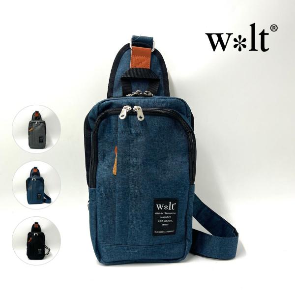 ウォルト ボディバッグ 杢調ポリエステル 4L 軽量 左右背負い替え