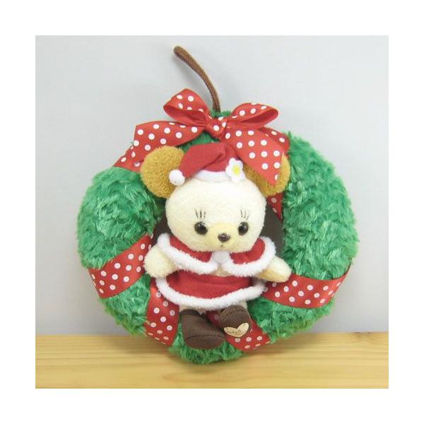 ミニー＆ベアのとってもキュートなクリスマスリース。カドリーベアはミニーちゃんが心を込めて作った分身のようなぬいぐるみ。おそろいのリボンや帽子。ミニーちゃんとそっくりでオシャレです。リースは水玉模様の赤いリボンで飾られています。リースの中央に...