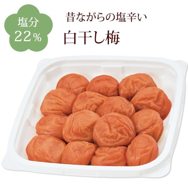 塩辛い梅干し 白干し梅 ご家庭用エコパック むく380g 南高梅 塩分22％ 紀州産 昔ながら 梅翁園 ばいおうえん