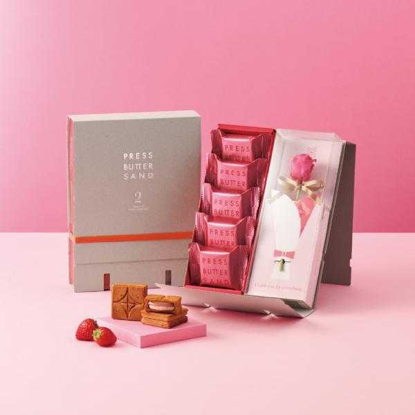 中元 夏ギフト 2026 バターサンド〈贅沢いちご〉5個入＆ローズギフトセット PRESS BUTTER SAND【公式】