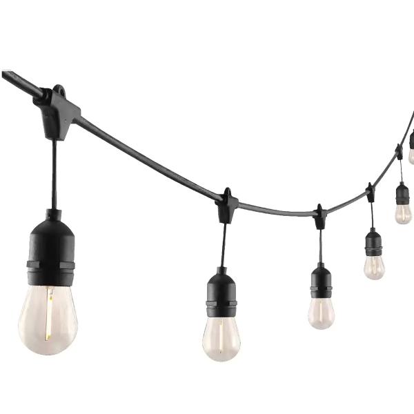 LED ストリングライト 14.6m 24 ソケット 電球付 防雨 IP44