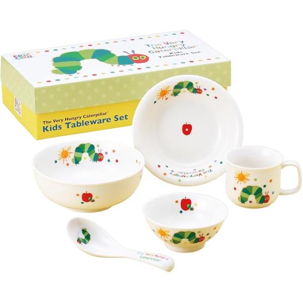世界中で愛読されるエリック・カールのベストセラーしかけ絵本、「はらぺこあおむし」の楽しい食器。出産祝いや誕生日プレゼントにも喜ばれる食器セットです。【サイズ】こども茶碗：φ105×45mmこどもマグ：φ75×60mmフルーツ皿：φ150×4...