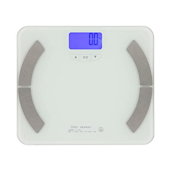 オーム電機 体重体組成計 体重計 体組成計 バックライト付 ホワイト HB-KG12R1 08-3923 OHM[ブランド]　オーム(OHM)[色]　ホワイト[商品の寸法]　30L x 26W x 2.2H cm[読み上げ精度]　100 グ...