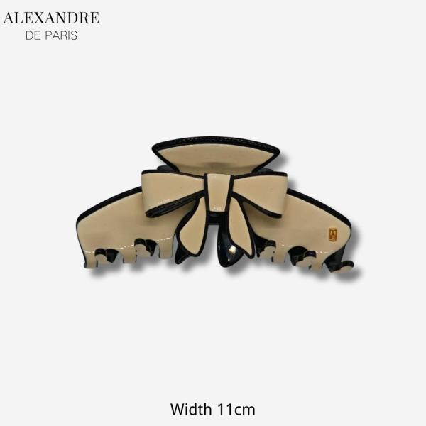 ALEXANDRE DE PARIS アレクサンドル ドゥ パリ ヘアクリップ リズレ クリップ Lサイズ ベージュ パナマ ACCL 18293 02X リボン 髪留め ヘアアクセサリー