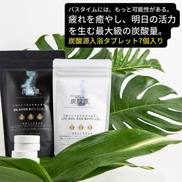 炭酸源 入浴タブレット7個入り 入浴剤 無着色 無香料 疲労回復 血行促進 腰痛 肩こり 肌ケア 温浴効果 温泉成分