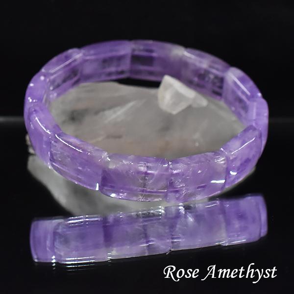 ローズアメジストブレスレット 内周約18センチ バングル 天然石  