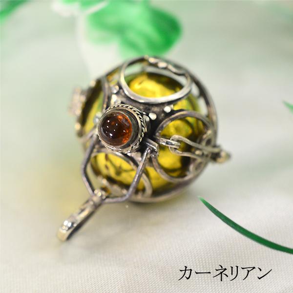 ガムランボール 【大】 カーネリアン ペンダントトップ フラワー