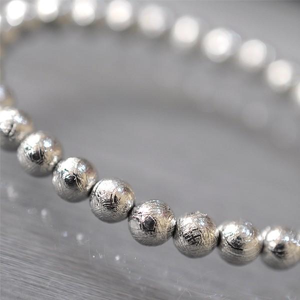 ギベオン隕石（メテオライト）シルバー6ミリブレス