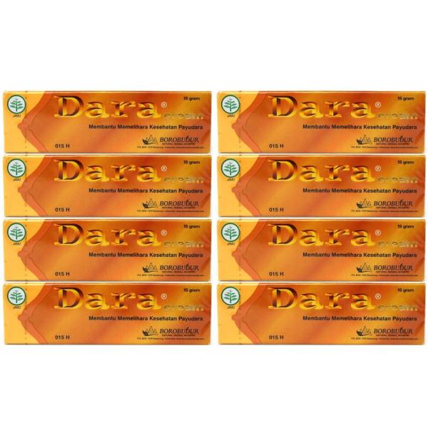 ボロブドゥール　ジャムウ バストケアクリーム　Dara cream　ダラクリーム　15g×８箱 セット ボロブドゥールの商品ではダラピルが有名ですが、ダラピルの姉妹品であるバストケアクリームコラーゲンが豊富なスッポンオイルを配合し、ジャムウ...