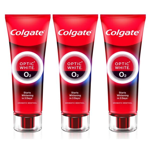 Colgate コルゲート 歯磨きペースト Optic Whiteシリーズ O2 Aromatic Menthol アロマティックメンソール 85g × ３個セット 海外直送品