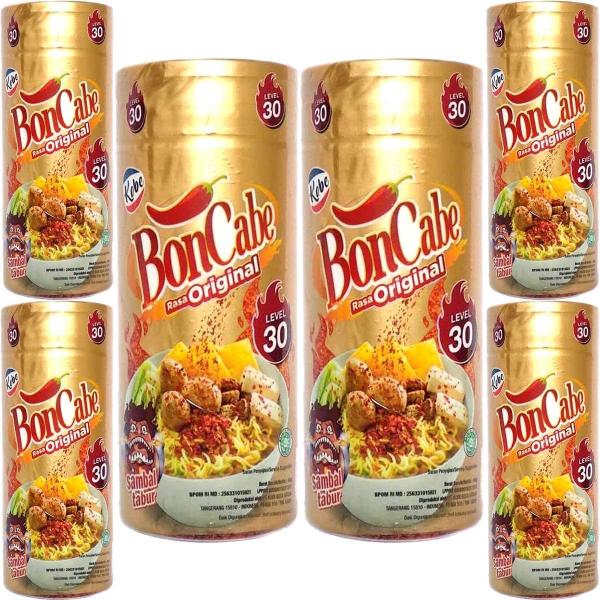 Boncabe ボンチャベ　Sambal Tabur サンバルふりかけ チリフレーク　Level30 Rasa Pedas Extreme プダスエクストリーム　40g×６本セット　海外直送品