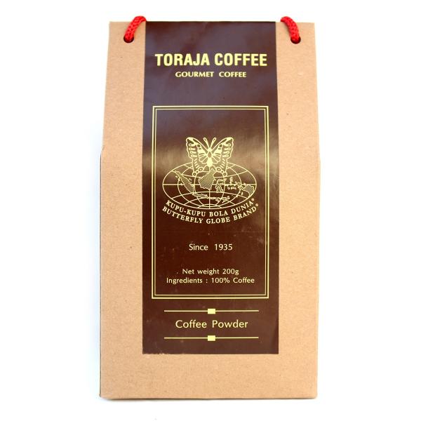 クプクプ Kupu kupu トラジャコーヒー TORAJA COFFEE お土産バッグ ２００g 海外直送品