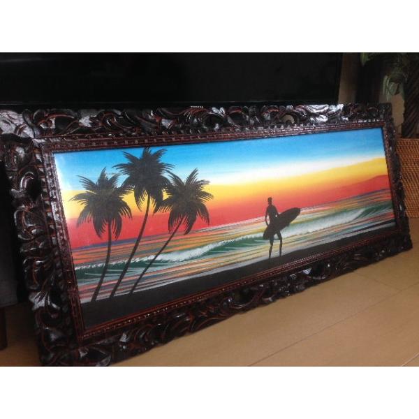 バリアート104x44 送料無料 バリ島絵画 ビーチ 絵 リゾート ヤシ 海 波 サンセット バリ雑貨 Buyee 日本代购平台 产品购物网站大全 Buyee一站式代购 Bot Online