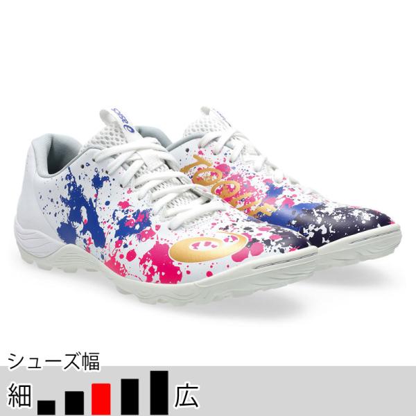 アシックス フットサル ターフシューズ トッキ 8 TF ホワイト ゴールド トレシュー サッカー （asics2025Q3） 1113A045-101