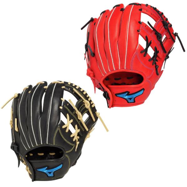 素材：受球面／背面：クレストハイド（天然皮革：牛革）ポジション：内野手向けカラー：0980/ブラック×ブロンド7009/ラディッシュ×ブラック特徴：コントロール、テクニックが磨けるBLUEなりたい自分（WILL）に向かって前進（DRIVE）...