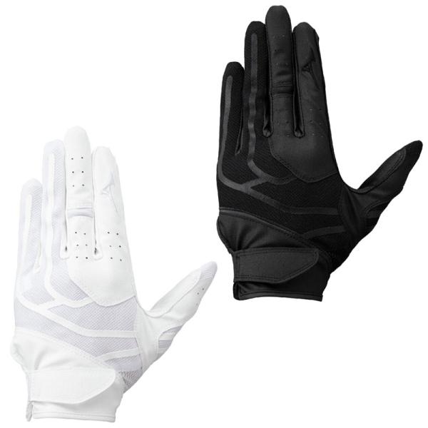 素材：平側素材：合成皮革甲側素材：合成皮革、合成繊維カラー：10/ホワイト×ホワイト90/ブラック×ブラック特徴：その一瞬にかける！グラブと一体となって球際を制する！指マチシームレス構造の『ミズノプロ守備用手袋』■ミズノプロ専用素材（掌部）...