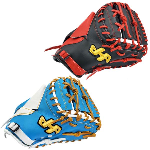 素材：北米ステアハイド特殊な技術による手に馴染む絶好の肌触り感とオイル加工による耐久性を備えた革です。カラー：水色×ホワイトブラック×レッドポジション：キャッチャー用特徴：手の平部に芯を入れて革の伸びを軽減させた本格ソフトボールミット。小指...