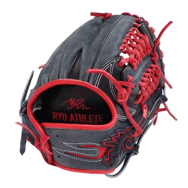GLOVE STUDIO RYU リュウ ９周年記念硬式グラブ 限定 キップレザー 野球 グローブ 一般 大人 硬式内野手用 RYU-602-BLKDGYRED