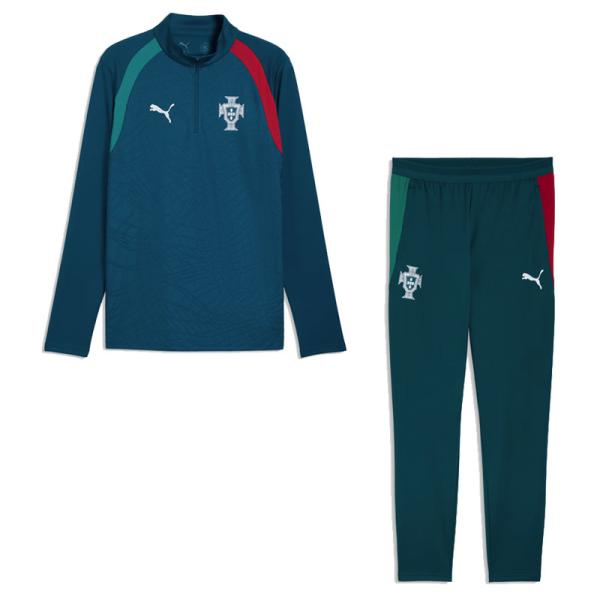 プーマ ポルトガル代表 FPF 1/4 ジップトップ パンツ オーシャン トロピック サッカー レプリカ ウェア 上下セット PUMA2026SS 784772-784780-15