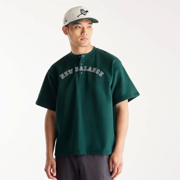 ニューバランス New Balance 大谷翔平 シグネチャー ヘンリーネック ショートスリーブ Tシャツ 半袖 ウェア ノルディックグリーン MT62V56Z-NOG