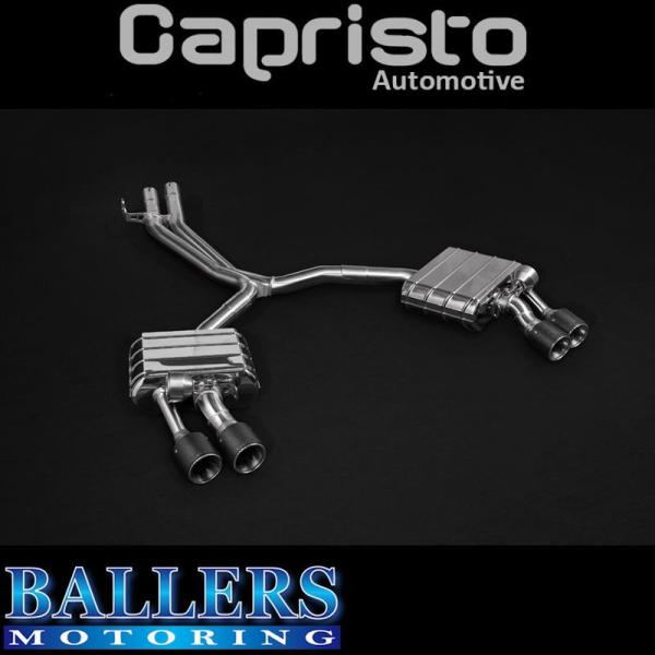 アウディ S5 B9 カプリスト バルブシステムエキゾースト センターストレートパイプ カーボンテール マフラー AUDI capristo 02AU03103