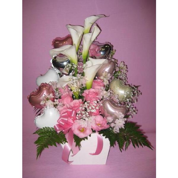 開店祝い バルーン電報 花電報 生花とバルーン A010 バルーン電報バルーンコネクション 通販 Yahoo ショッピング